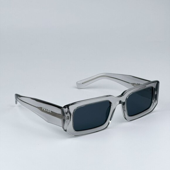 Prada PR06YS 12R09T Transparent Grey Dark Grey Rectangle Unisex - Picture 7 of 10